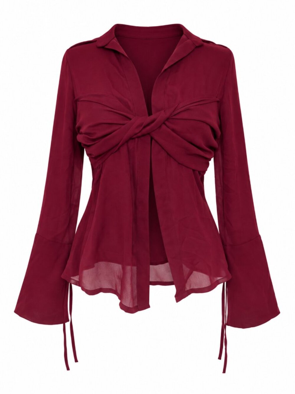 Bocheva Burgundy Twist Front Blouse - NWT - XS